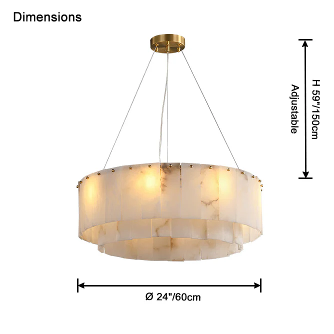 WOMO Round Alabaster Chandelier-WM2843 - Image 11