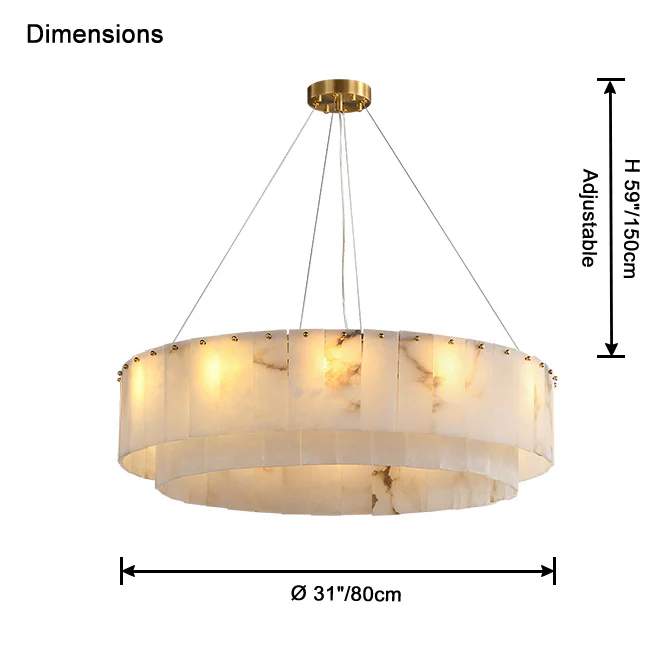 WOMO Round Alabaster Chandelier-WM2843 - Image 13