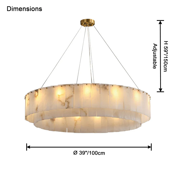 WOMO Round Alabaster Chandelier-WM2843 - Image 15