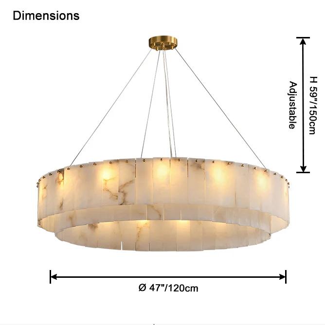 WOMO Round Alabaster Chandelier-WM2843 - Image 17
