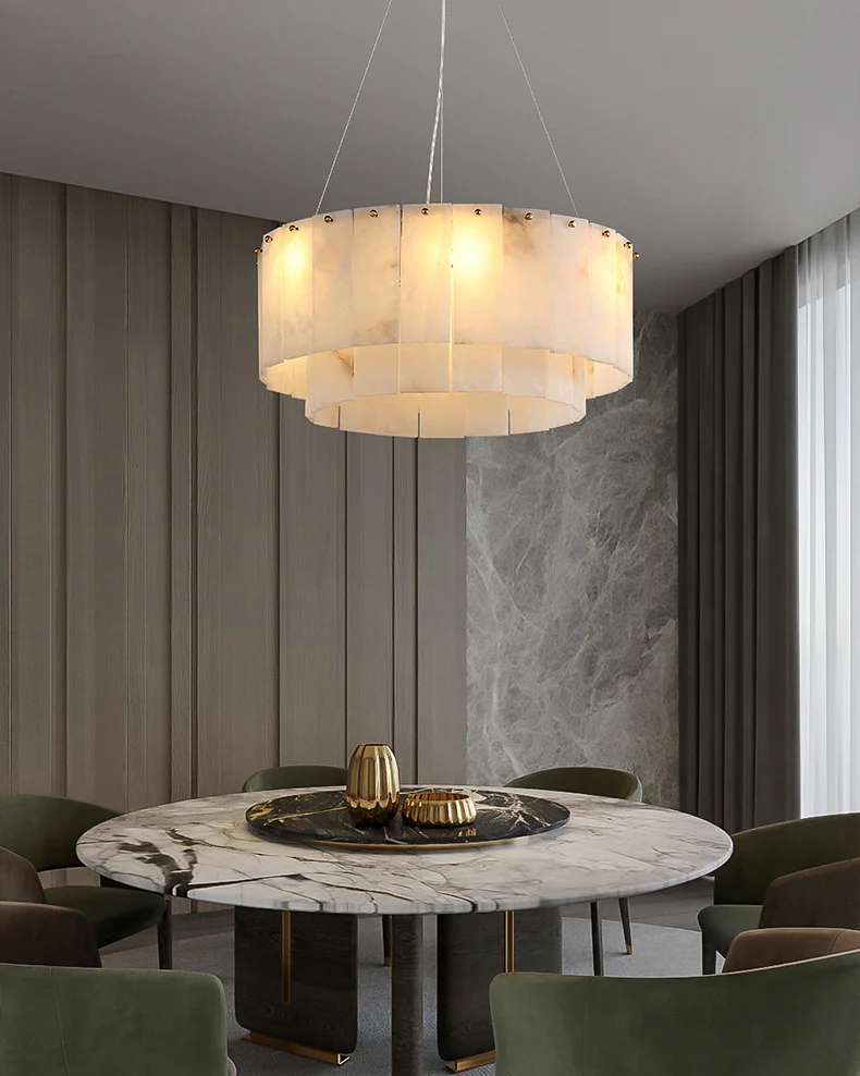 WOMO Round Alabaster Chandelier-WM2843 - Image 3