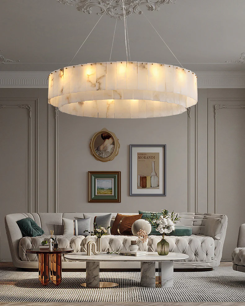 WOMO Round Alabaster Chandelier-WM2843 - Image 5