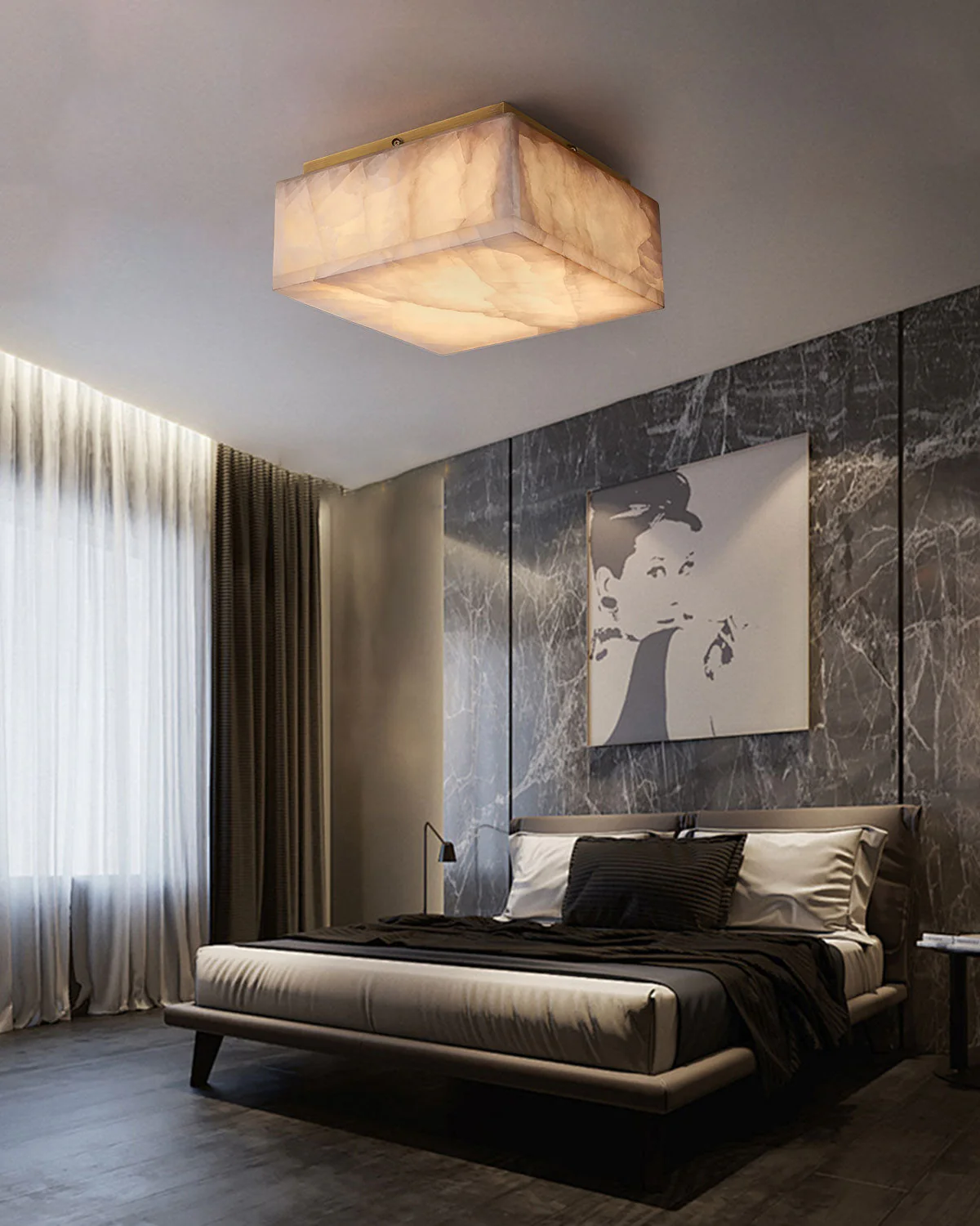 WOMO Alabaster Square Ceiling Light-WM1115 - Image 3