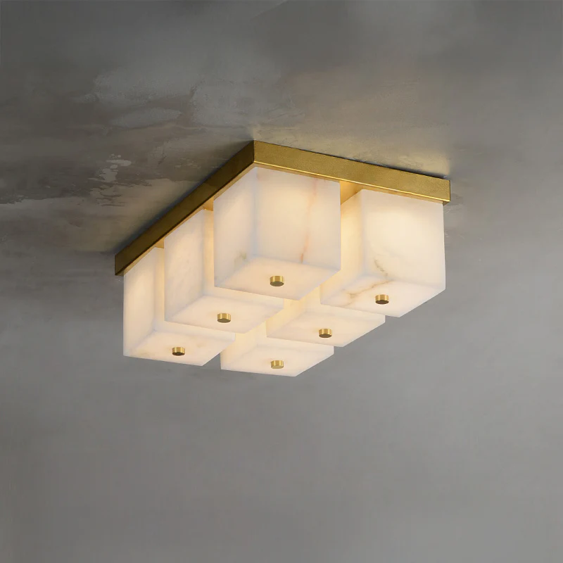 WOMO Alabaster Square Flush Mount Ceiling Light-WM3054 - Image 10