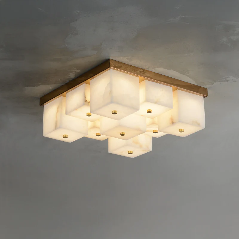 WOMO Alabaster Square Flush Mount Ceiling Light-WM3054 - Image 11