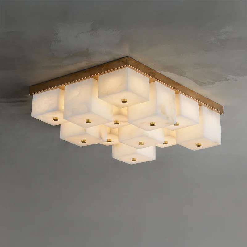 WOMO Alabaster Square Flush Mount Ceiling Light-WM3054 - Image 12