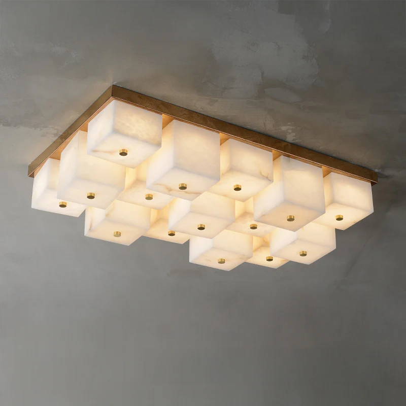WOMO Alabaster Square Flush Mount Ceiling Light-WM3054 - Image 13