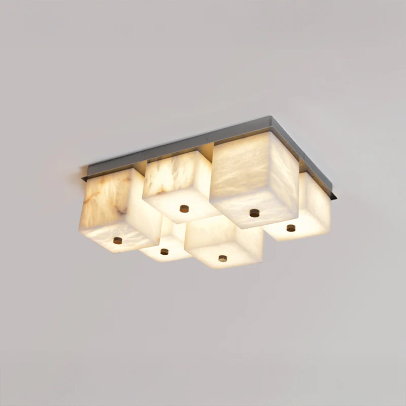 WOMO Alabaster Square Flush Mount Ceiling Light-WM3054 - Image 14