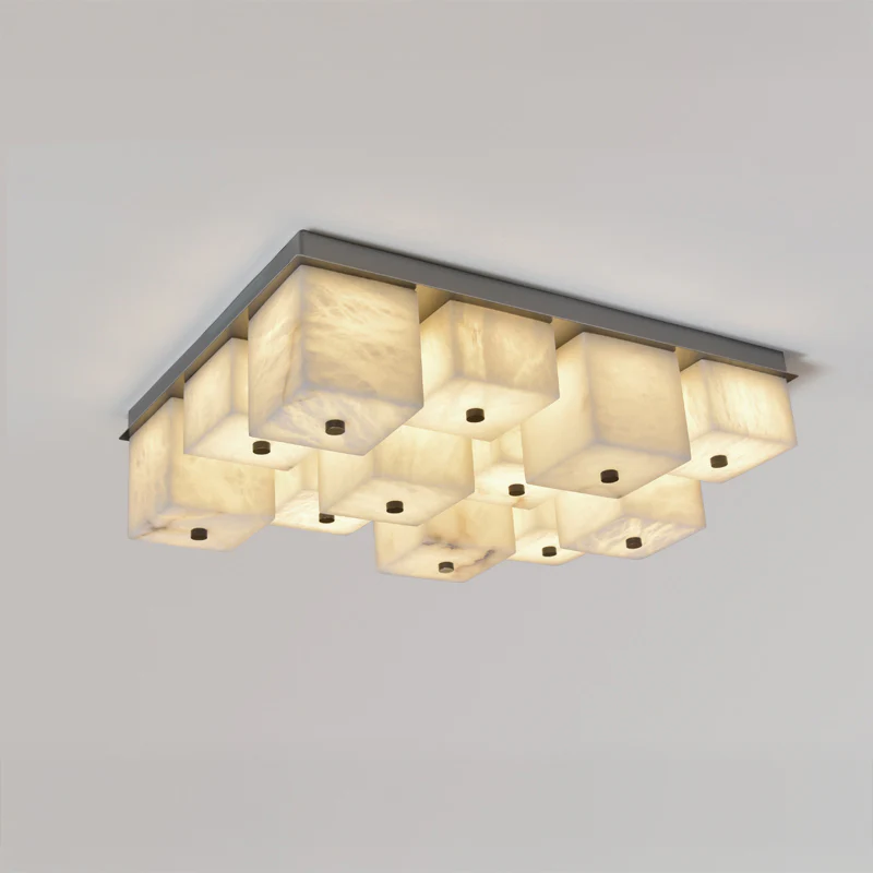 WOMO Alabaster Square Flush Mount Ceiling Light-WM3054 - Image 16