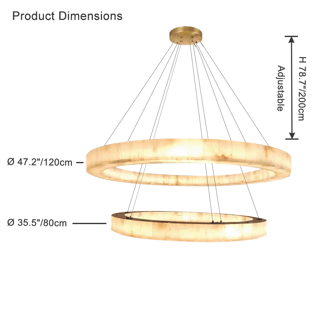 WOMO Alabaster Tiered Chandelier-WM2804 - Image 10