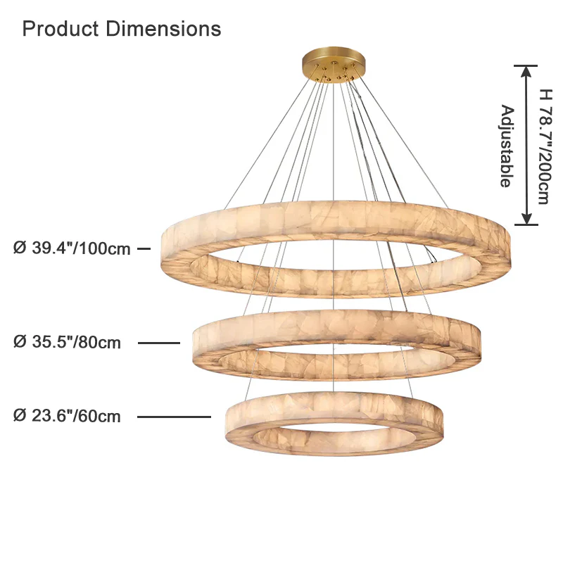 WOMO Alabaster Tiered Chandelier-WM2804 - Image 12