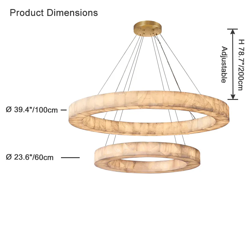 WOMO Alabaster Tiered Chandelier-WM2804 - Image 6