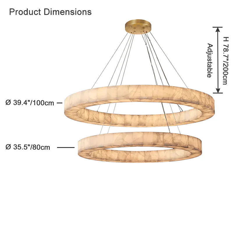 WOMO Alabaster Tiered Chandelier-WM2804 - Image 8