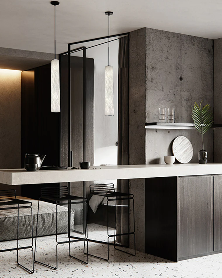 WOMO Alabaster Tube Dining Room Pendant Light-WM2882 - Image 16