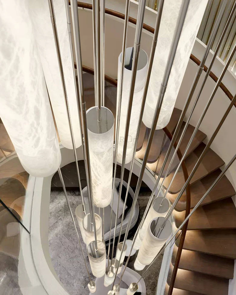 WOMO Alabaster Tube Staircase Chandelier-WM2881 - Image 2