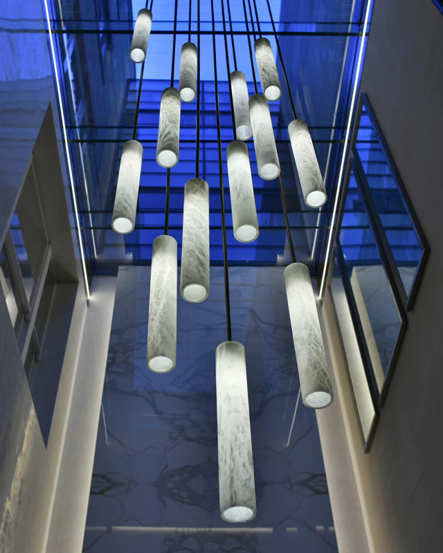 WOMO Alabaster Tube Staircase Chandelier-WM2881 - Image 4