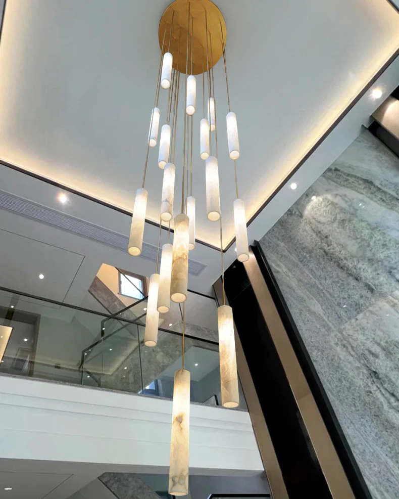 WOMO Alabaster Tube Staircase Chandelier-WM2881 - Image 5