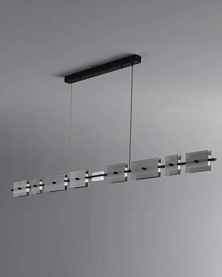 WOMO Amber/Smoked Glass Linear Chandelier-WM2221 - Image 23