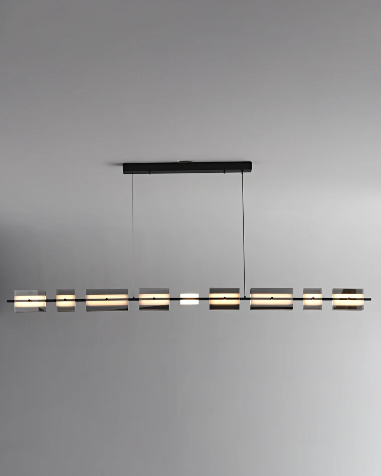 WOMO Amber/Smoked Glass Linear Chandelier-WM2221 - Image 26