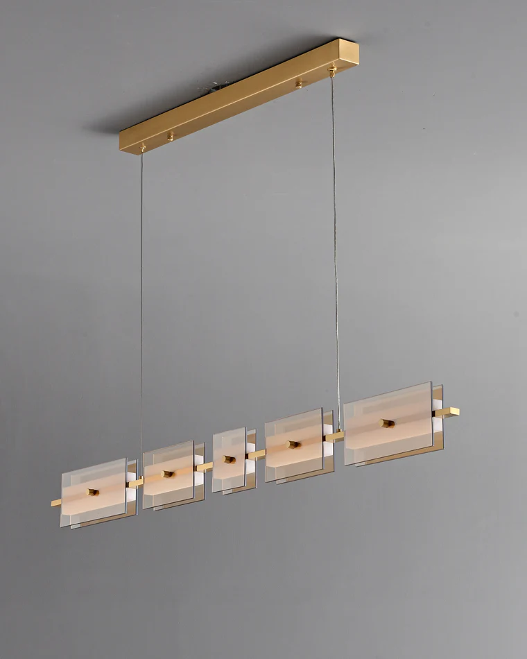 WOMO Amber/Smoked Glass Linear Chandelier-WM2221 - Image 32