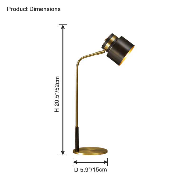 WOMO Elegant Arc Brass Reading Desk Lamp-WM8035 - Image 10