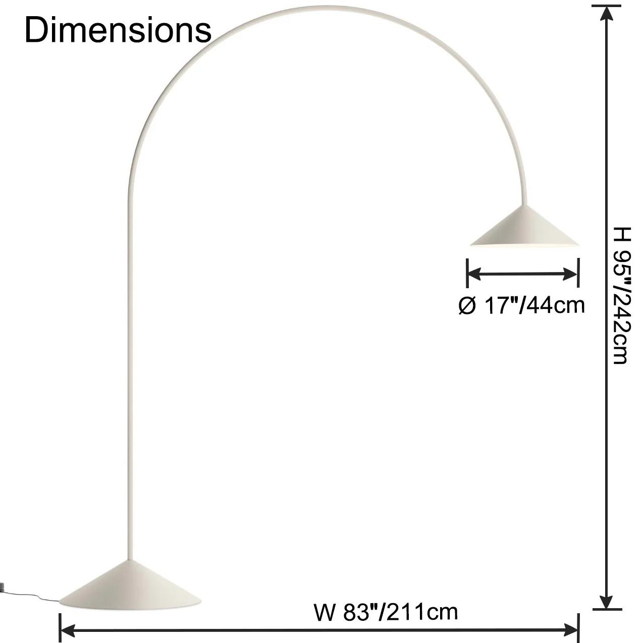 WOMO Arc Cone Floor Lamp-WM7139 - Image 16