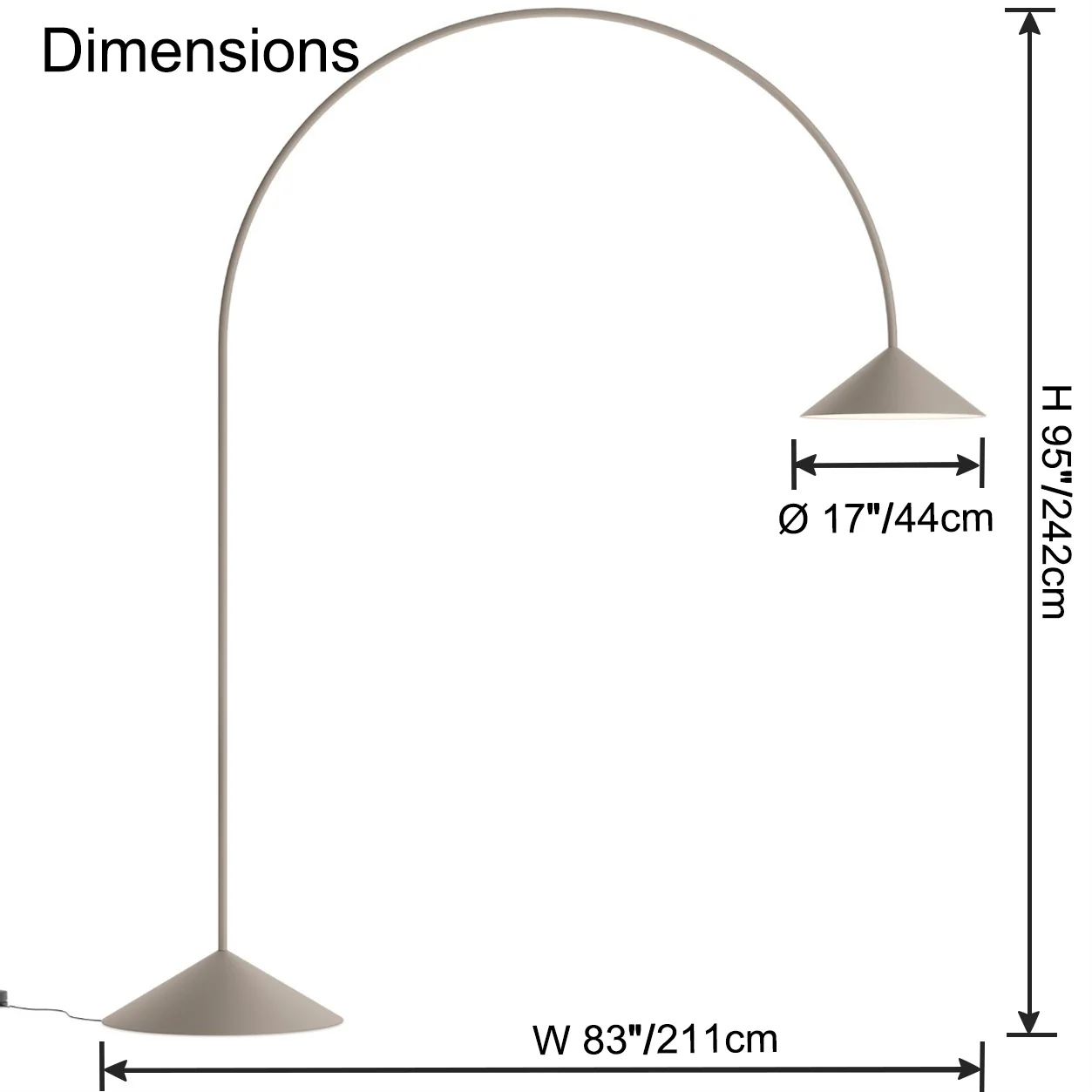 WOMO Arc Cone Floor Lamp-WM7139 - Image 20