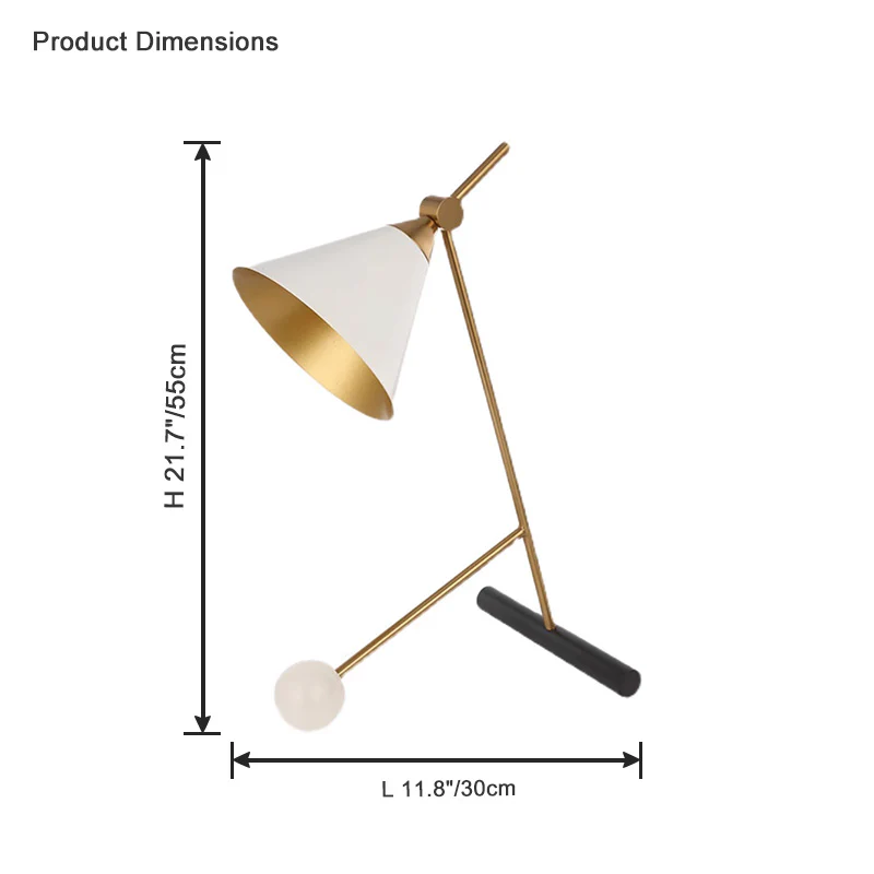 WOMO Unique Cone Articulating Marble Desk Lamp-WM8031 - Image 9