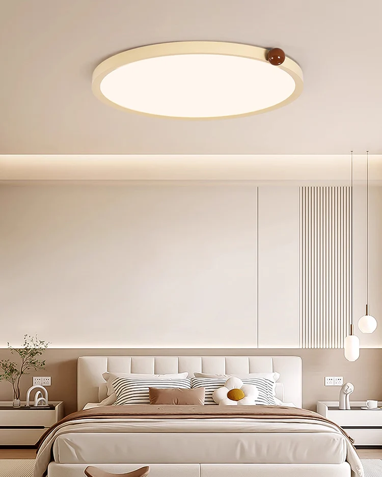 WOMO Beige Flat Round Flush Mount Ceiling Light-WM1162 - Image 4