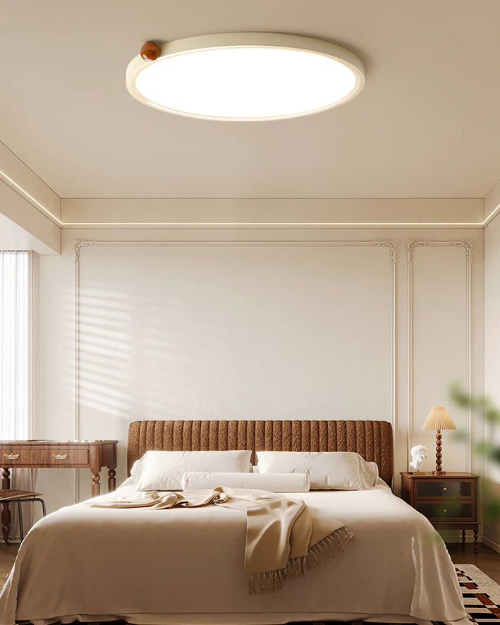 WOMO Beige Flat Round Flush Mount Ceiling Light-WM1162 - Image 5