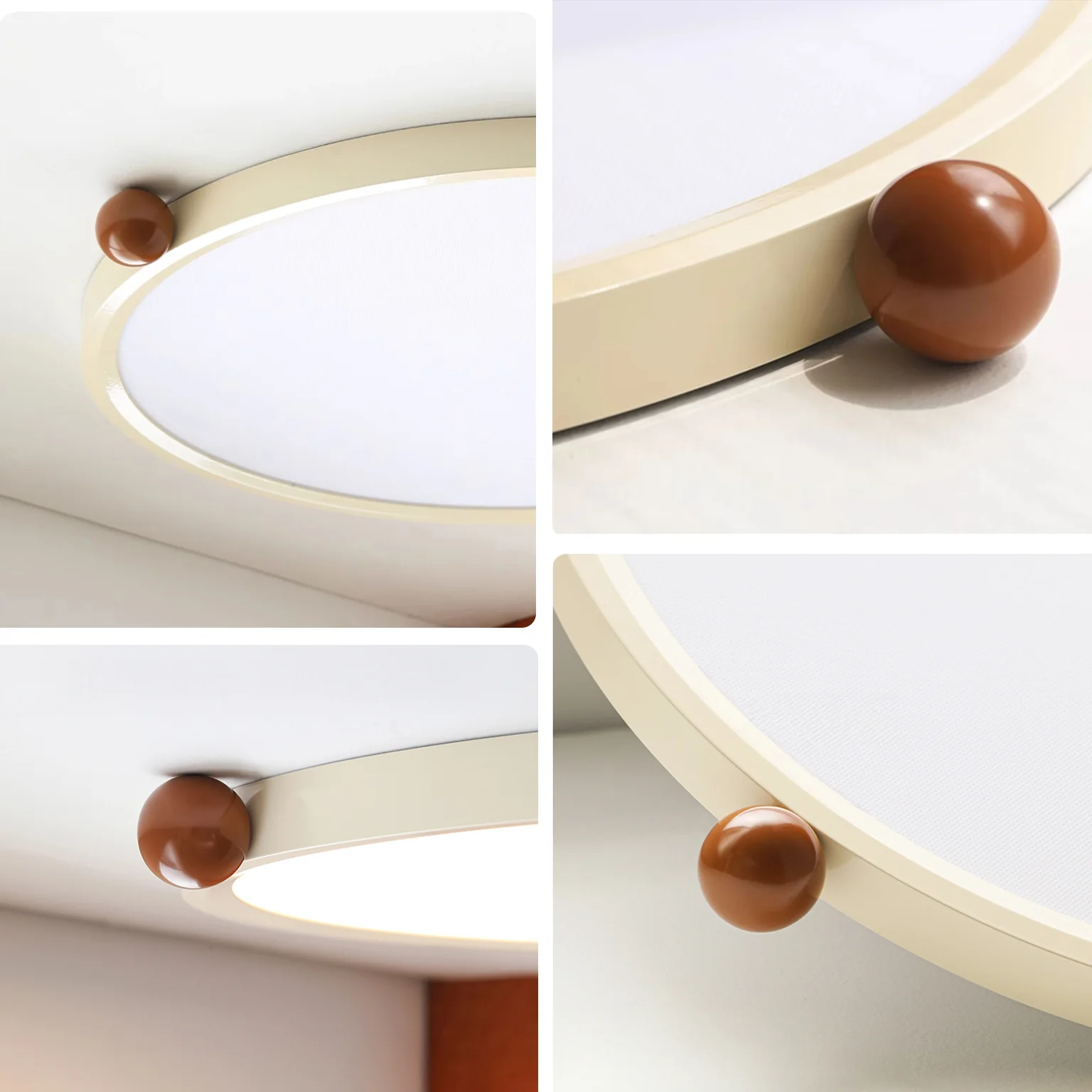 WOMO Beige Flat Round Flush Mount Ceiling Light-WM1162 - Image 6