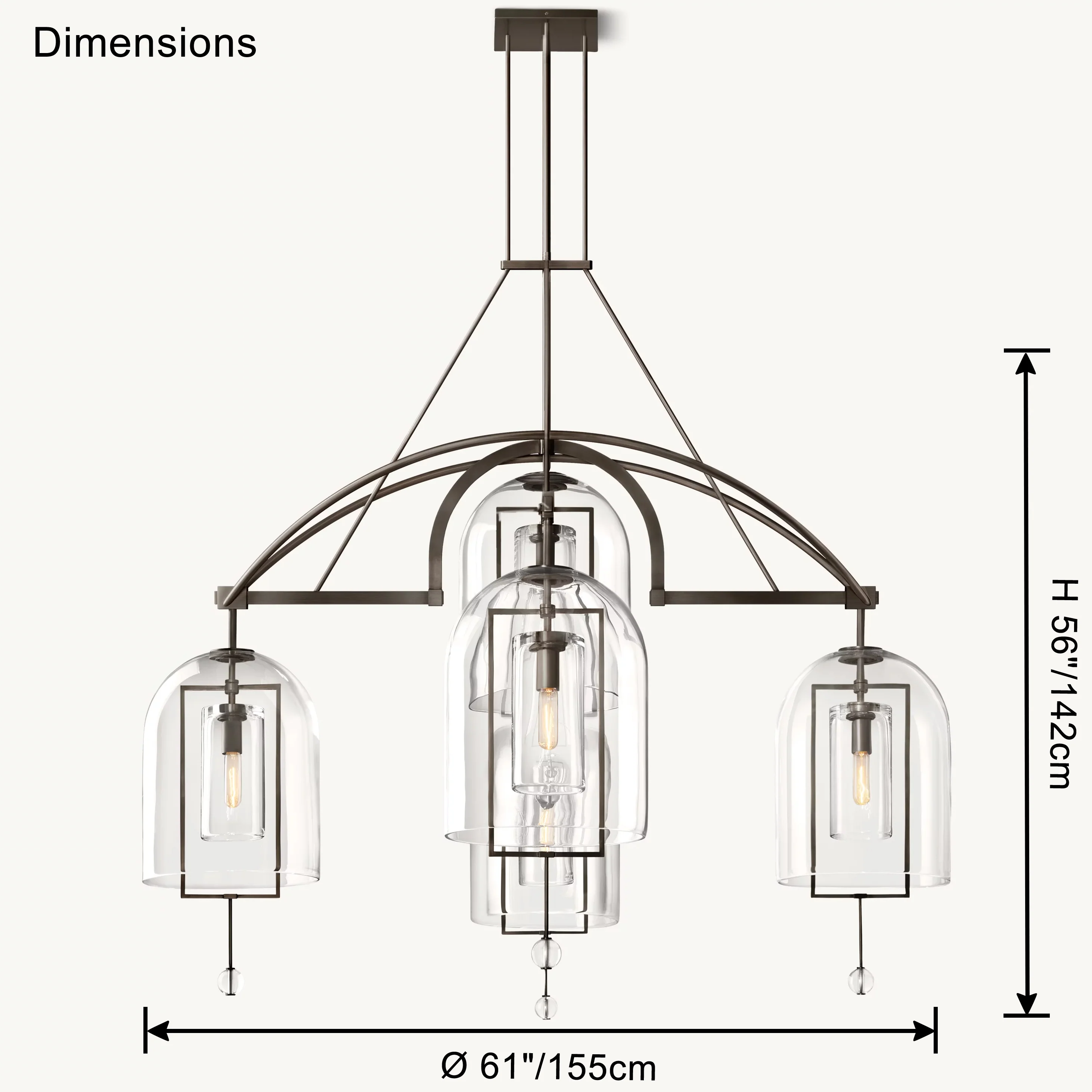WOMO Bell Glass Chandelier-WM2813 - Image 20