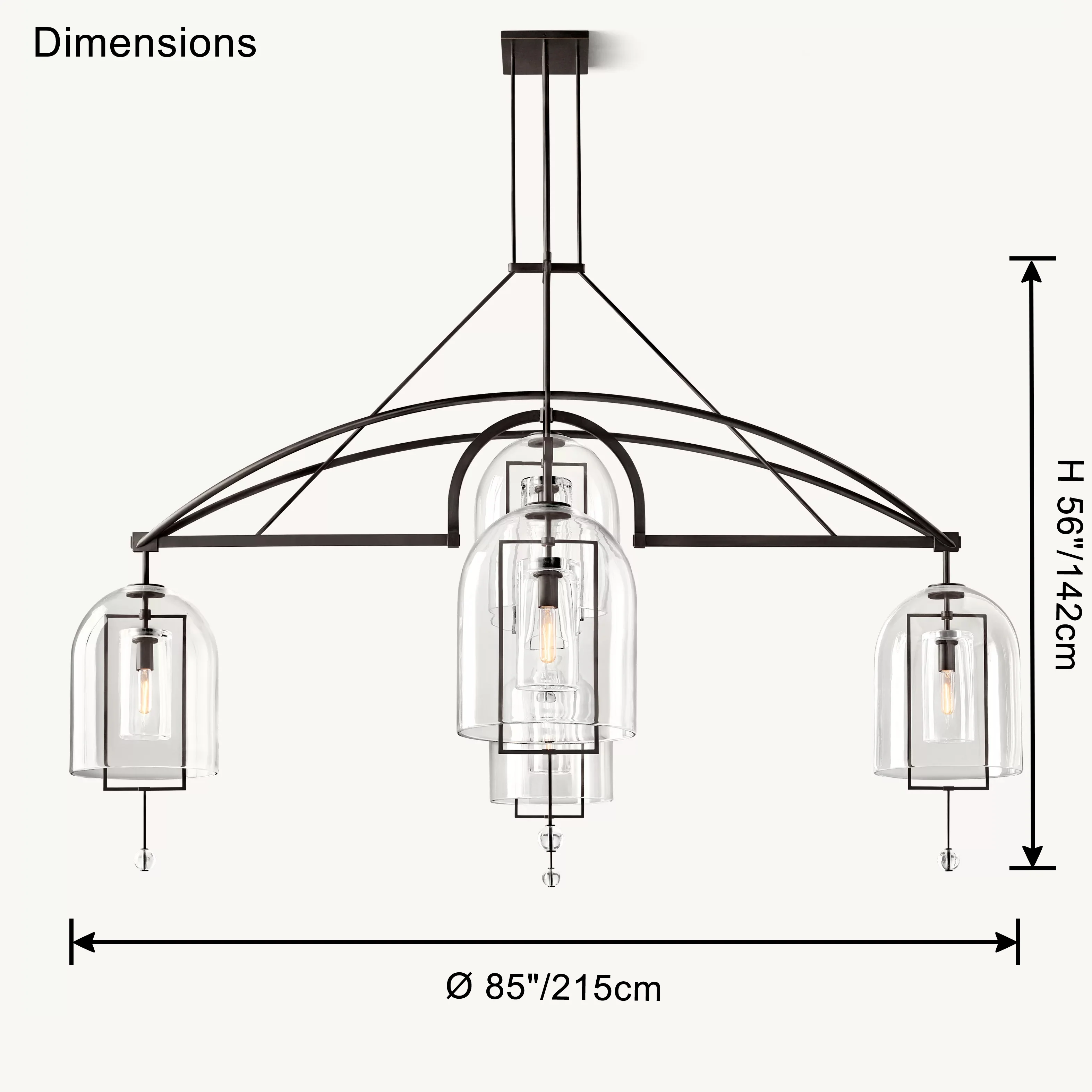 WOMO Bell Glass Chandelier-WM2813 - Image 24
