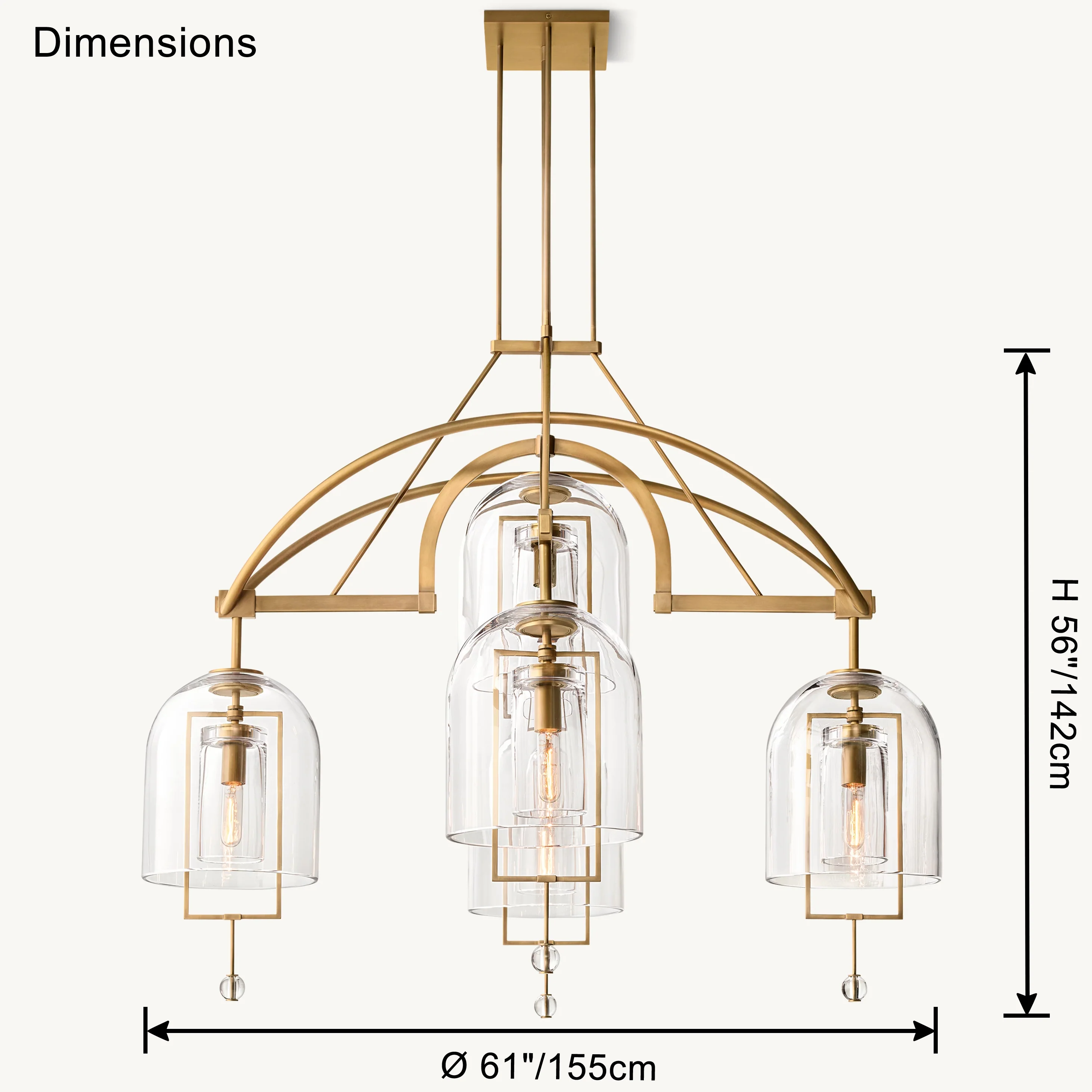 WOMO Bell Glass Chandelier-WM2813 - Image 26