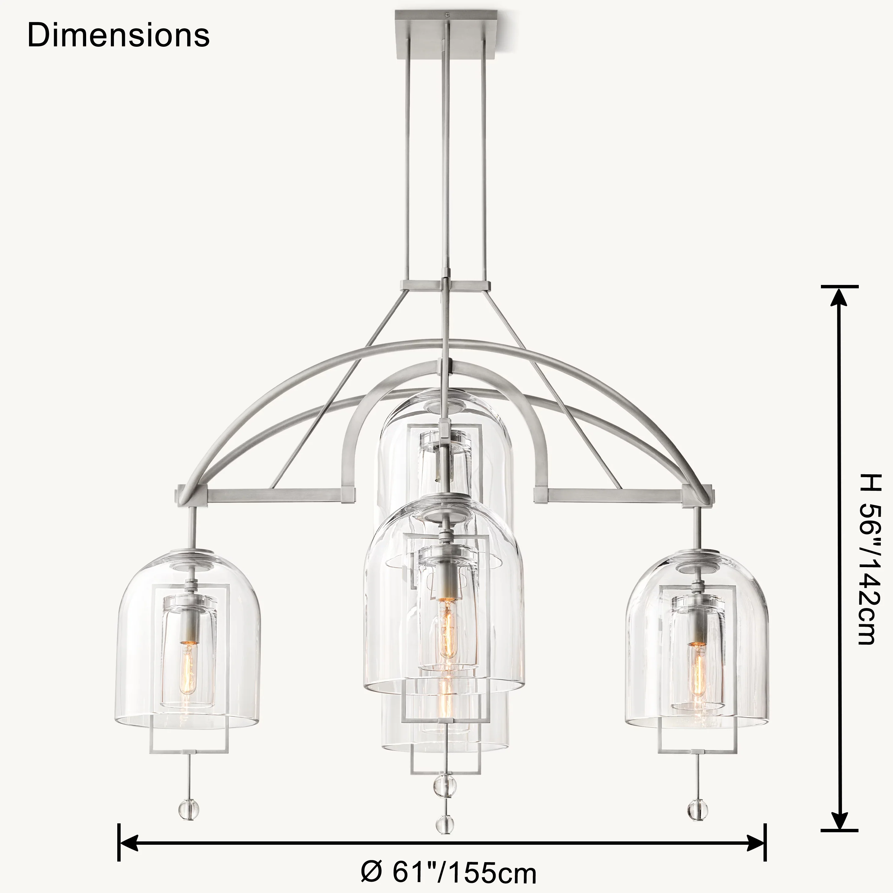 WOMO Bell Glass Chandelier-WM2813 - Image 32