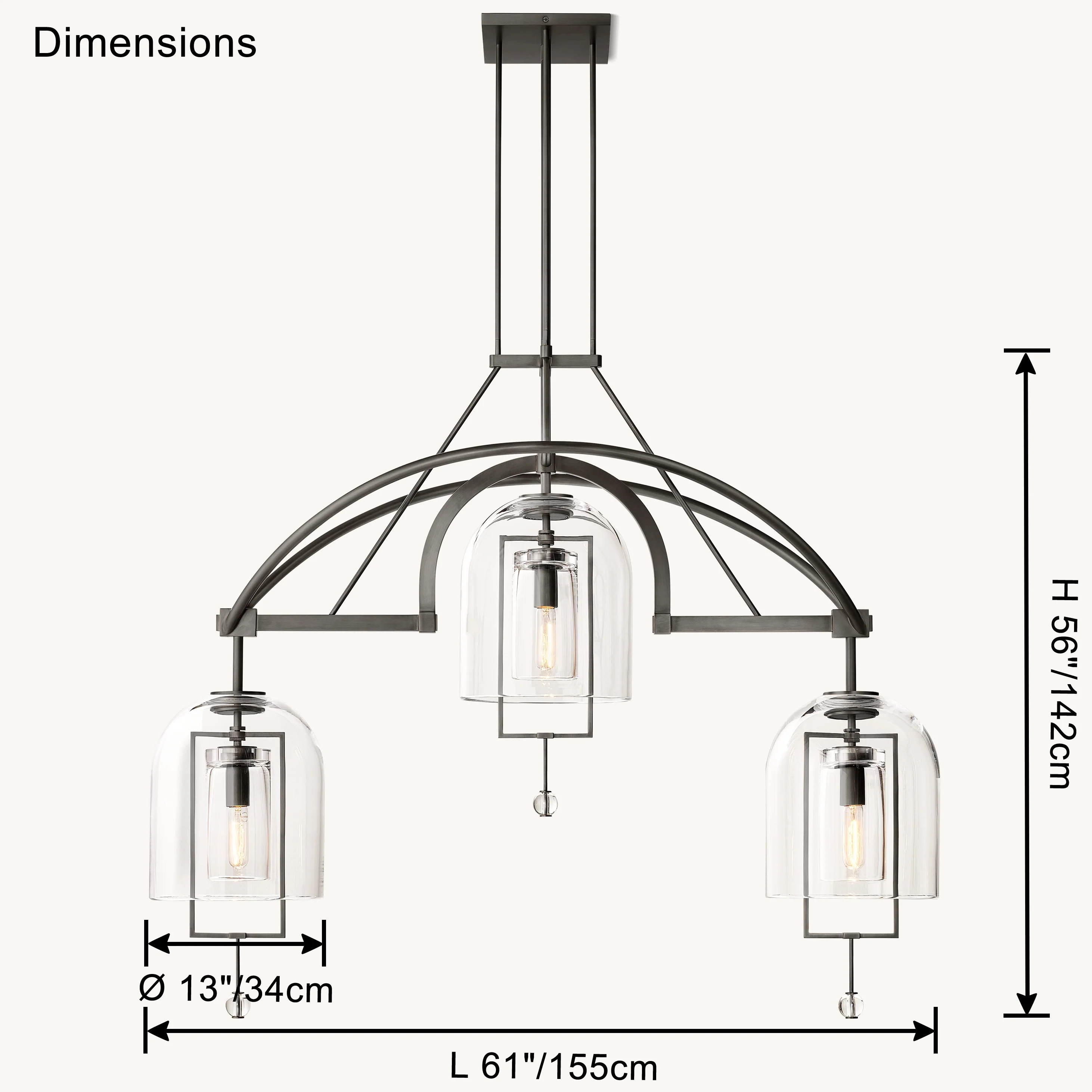 WOMO Bell Glass Chandelier-WM2814 - Image 11