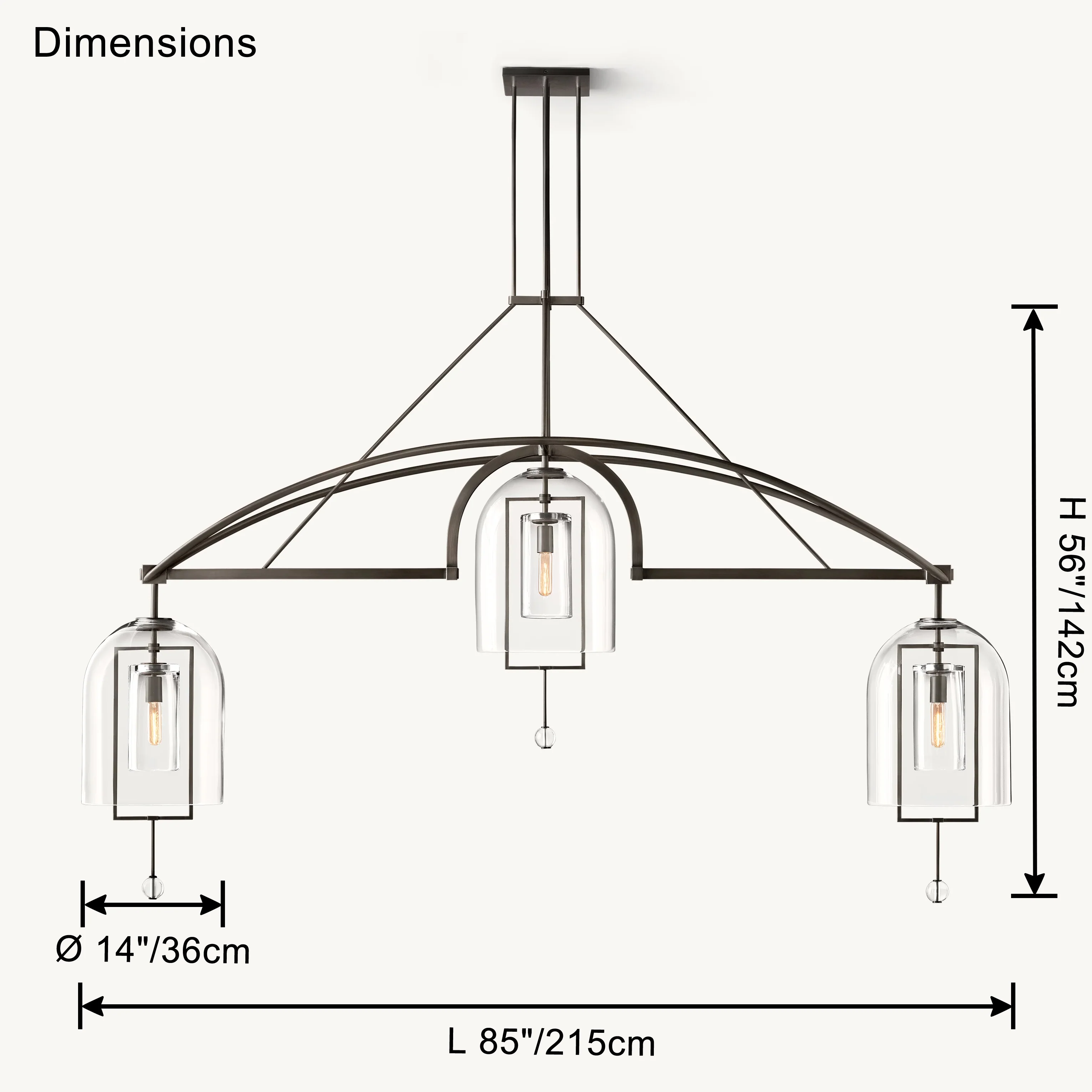 WOMO Bell Glass Chandelier-WM2814 - Image 15