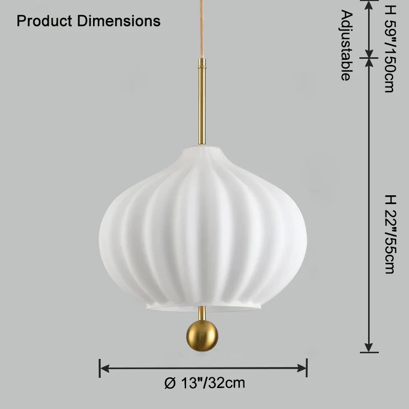 WOMO Wind Bell Milk Glass Pendant Light-WM2677 - Image 16