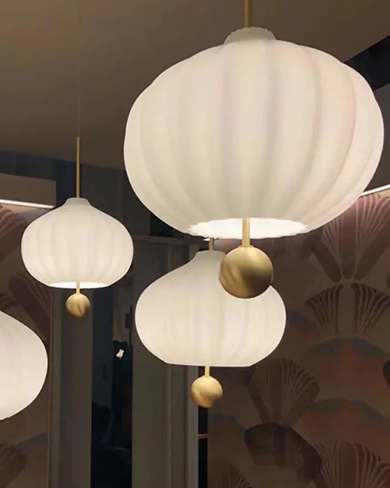 WOMO Wind Bell Milk Glass Pendant Light-WM2677 - Image 7