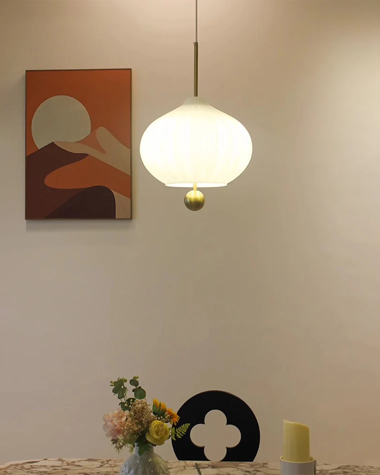 WOMO Wind Bell Milk Glass Pendant Light-WM2677 - Image 8