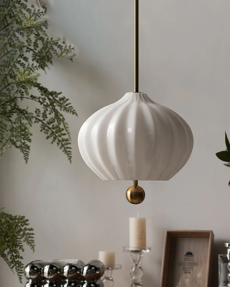 WOMO Wind Bell Milk Glass Pendant Light-WM2677 - Image 9