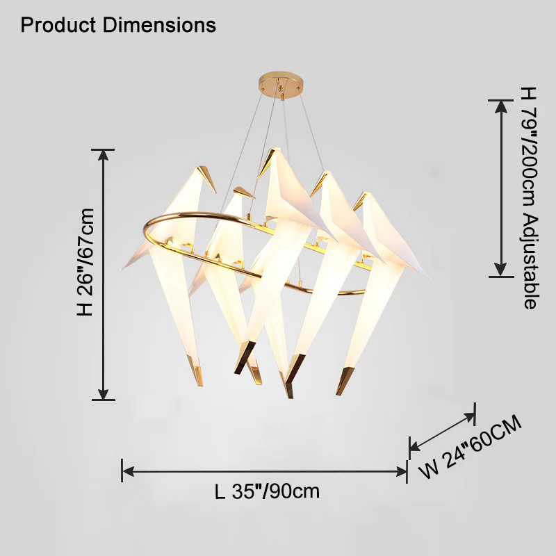 WOMO Origami Bird Oval Chandelier-WM2737 - Image 10