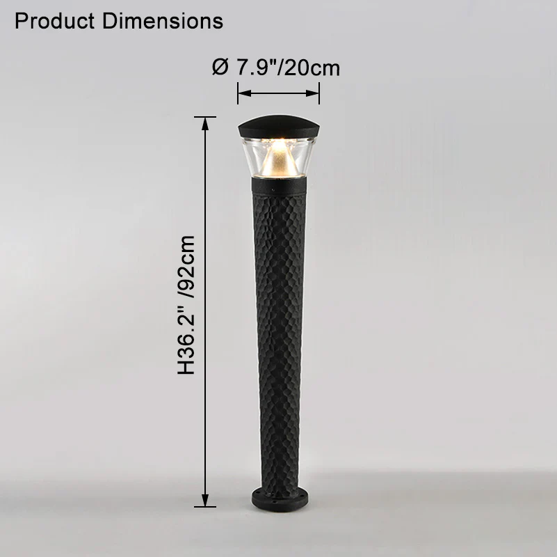 WOMO Black Pathway Bollard Light-WM9110 - Image 10