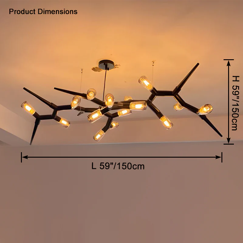 WOMO Black Branch Chandelier-WM2672 - Image 15
