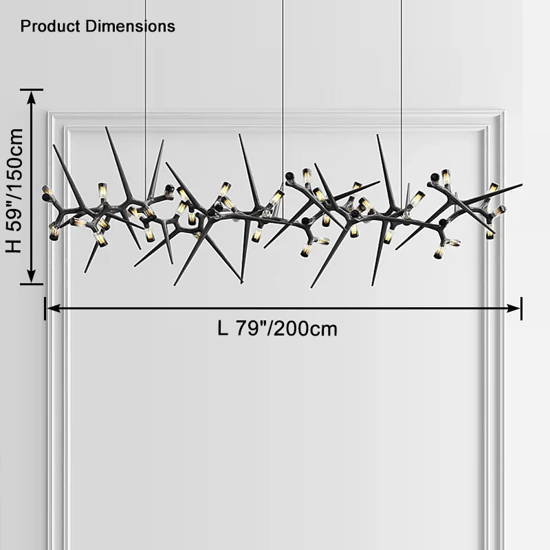 WOMO Black Branch Chandelier-WM2672 - Image 19