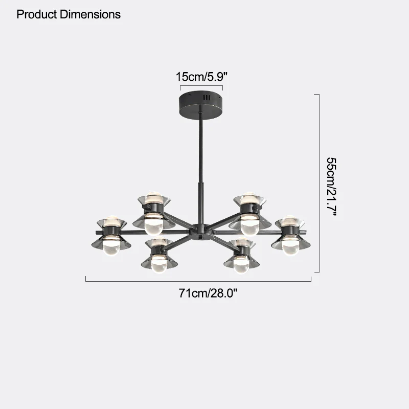 WOMO 6/8/10 Light Black Brass Chandelier-WM2226 - Image 38