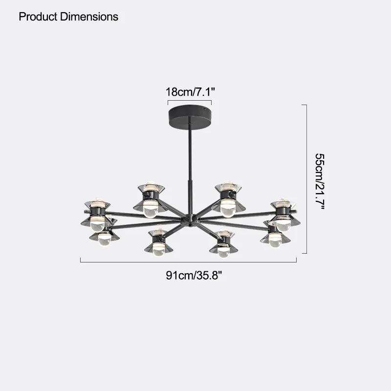 WOMO 6/8/10 Light Black Brass Chandelier-WM2226 - Image 40
