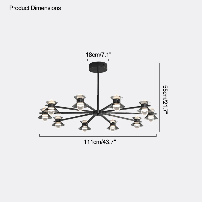 WOMO 6/8/10 Light Black Brass Chandelier-WM2226 - Image 42