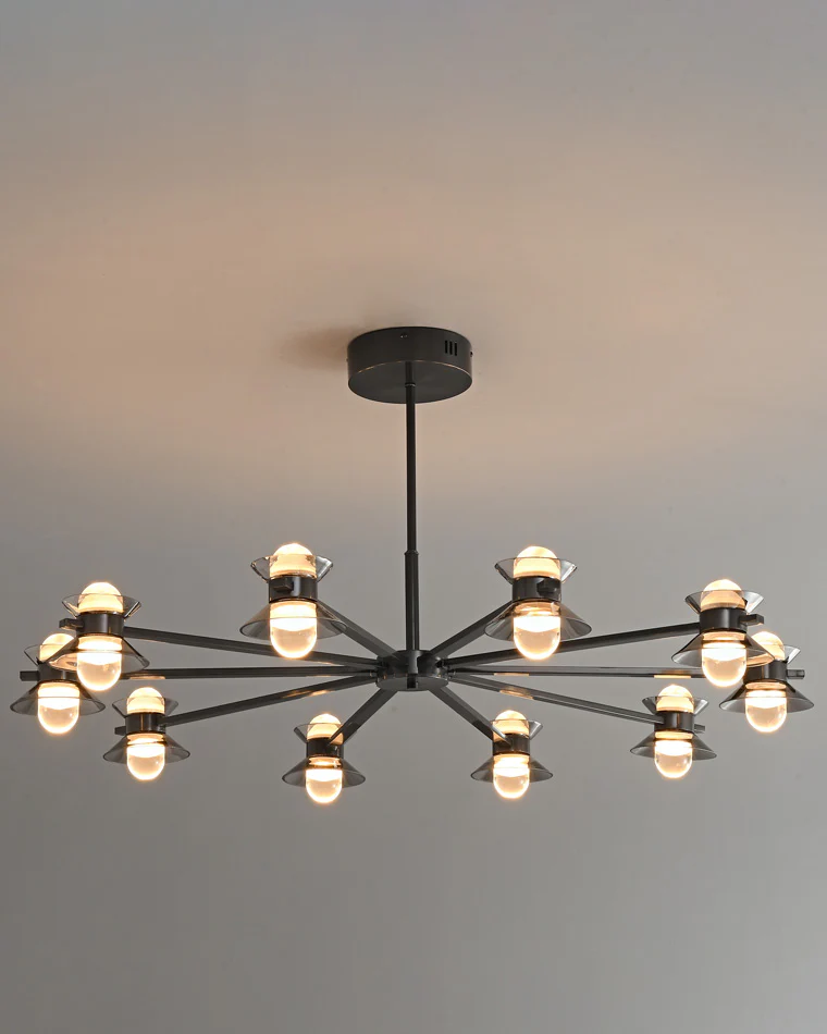 WOMO 6/8/10 Light Black Brass Chandelier-WM2226 - Image 8
