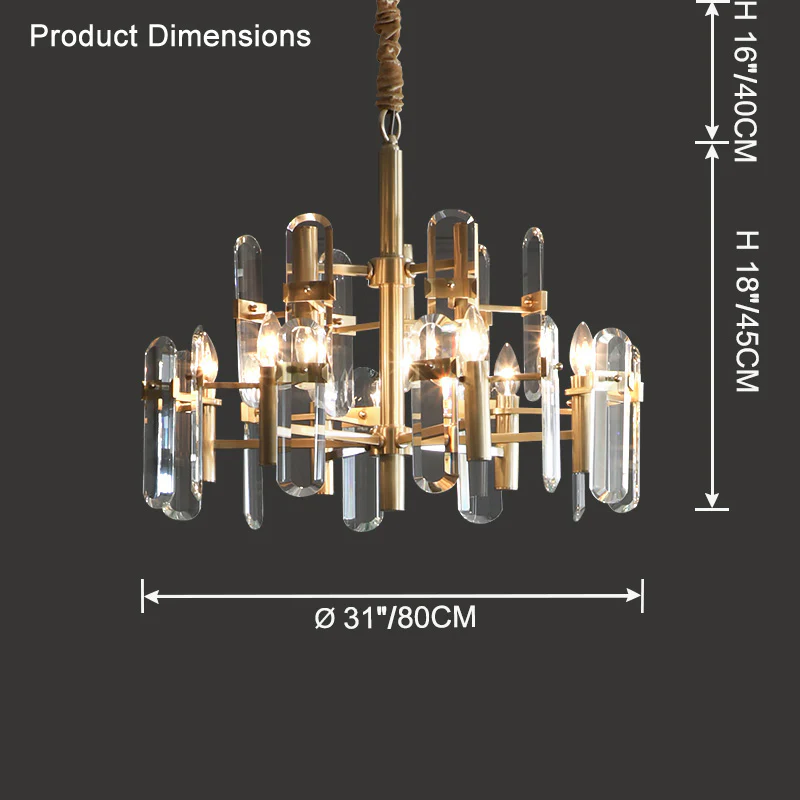 WOMO Black Candle Crystal Chandelier-WM2519 - Image 14